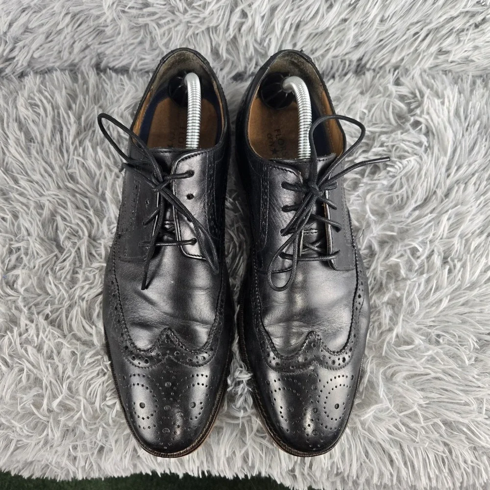 Florsheim Wingtip Oxford Mens 9.5 D Black Leather Brogue Dress Shoes 11588-001